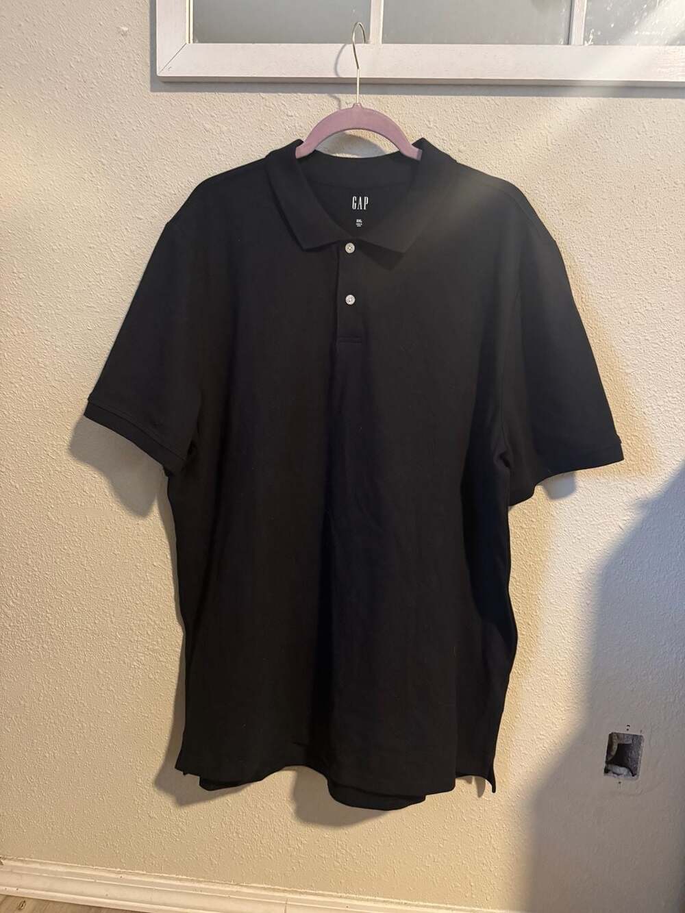 Gap Black Pique Short Sleeve Polo Shirt 2XL